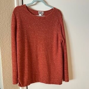 Coldwater Creek Orange White Heather Creek Long Sleeve Sweater Sz. XL